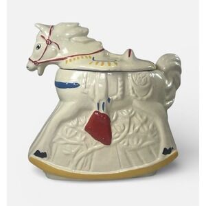 Vintage McCoy Rocking Horse Cookie Jar 1950s USA Pottery
